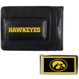 Iowa Hawkeyes Leather Cash & Cardholder & Color Money Clip - Iowa Hawkeyes