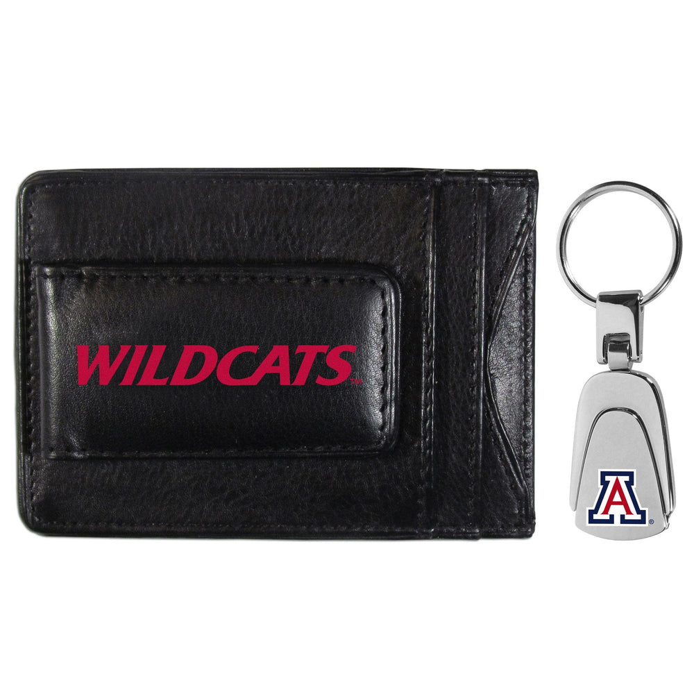 Arizona Wildcats Leather Cash & Cardholder & Steel Key Chain - Arizona Wildcats