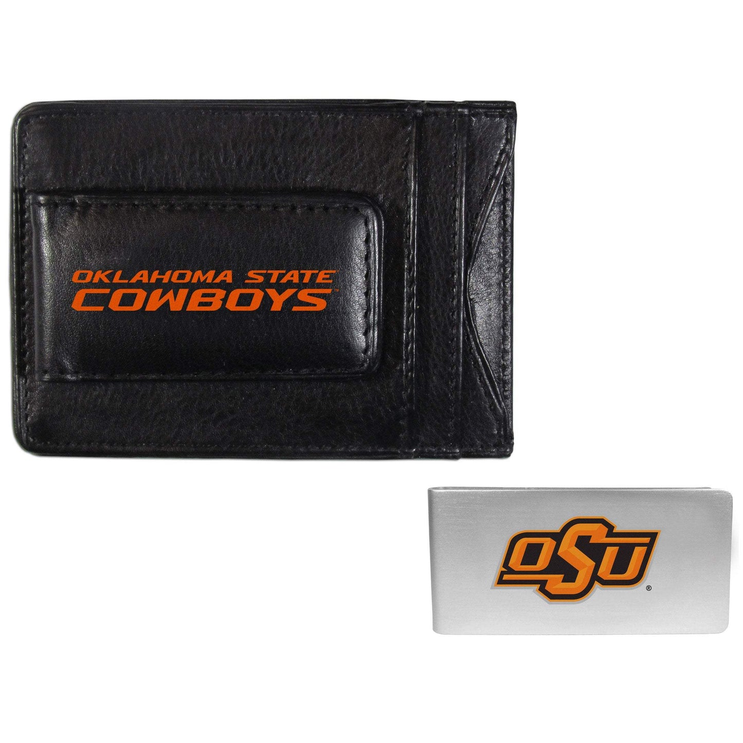 Oklahoma St. Cowboys Leather Cash & Cardholder & Money Clip - Oklahoma St. Cowboys - Flyclothing LLC