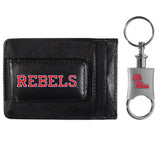 Mississippi Rebels Leather Cash & Cardholder & Valet Key Chain - Mississippi Rebels