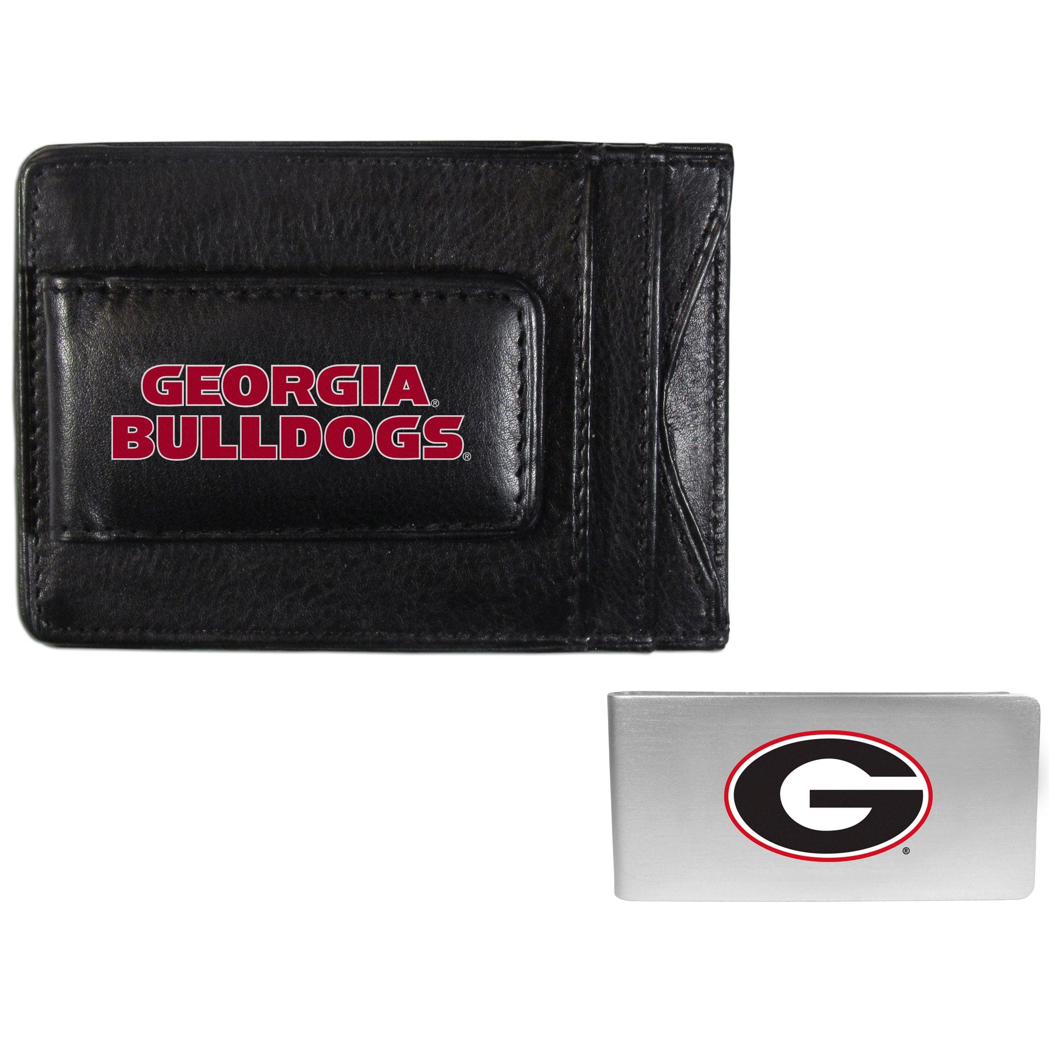 Georgia Bulldogs Leather Cash & Cardholder & Money Clip - Georgia Bulldogs