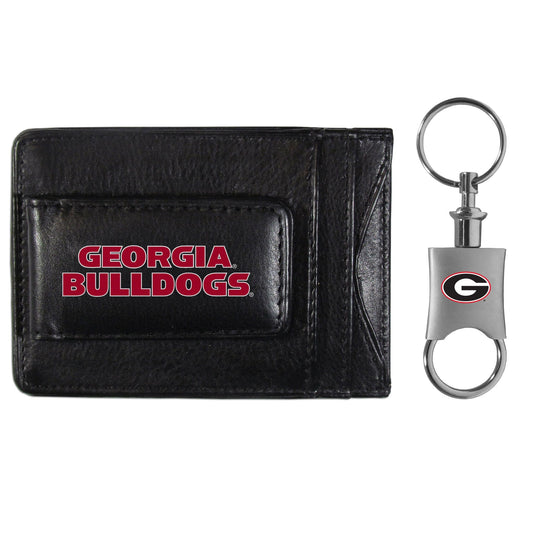 Georgia Bulldogs Leather Cash & Cardholder & Valet Key Chain - Georgia Bulldogs