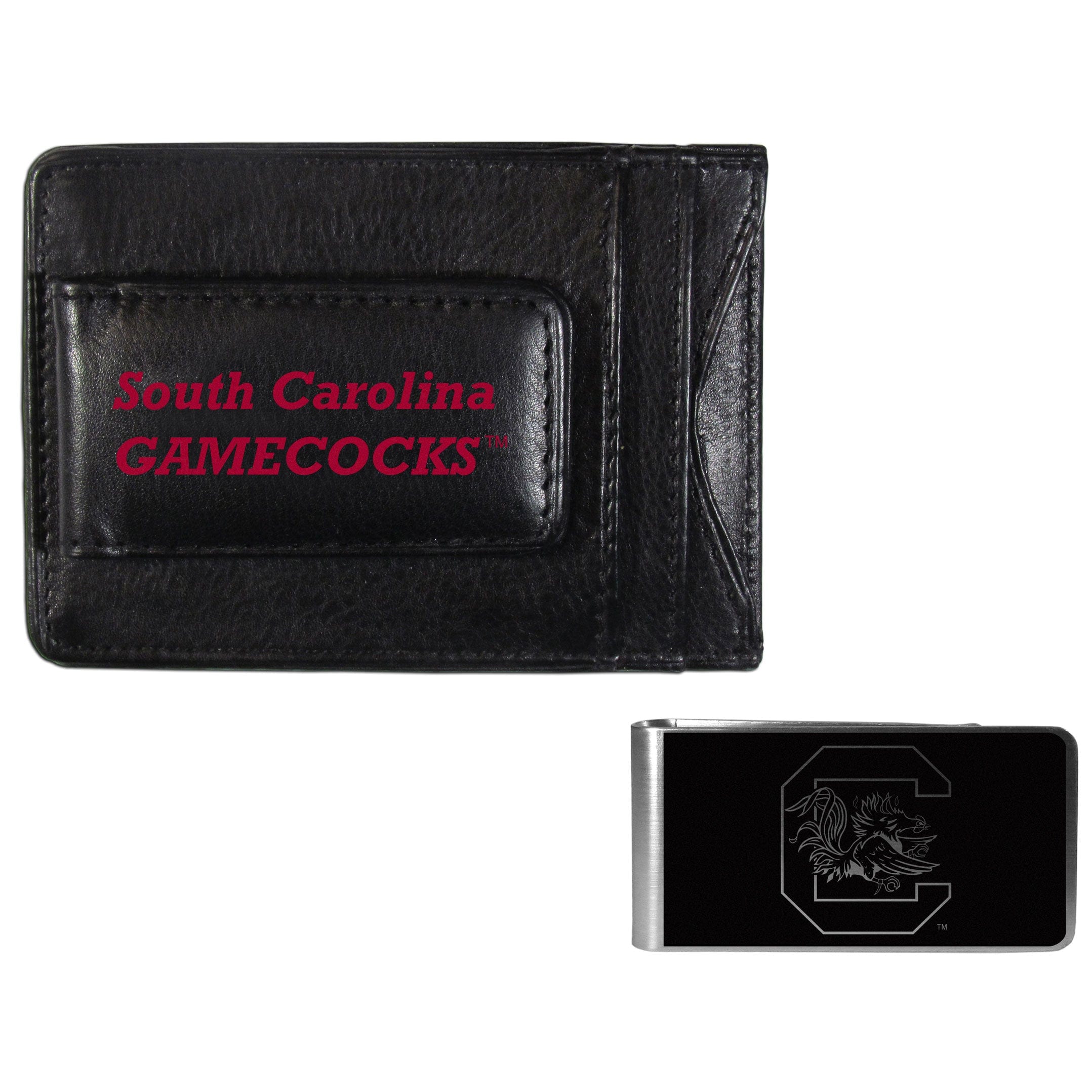 S. Carolina Gamecocks Leather Cash & Cardholder & Black Money Clip - S. Carolina Gamecocks