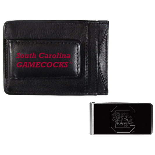 S. Carolina Gamecocks Leather Cash & Cardholder & Black Money Clip - S. Carolina Gamecocks