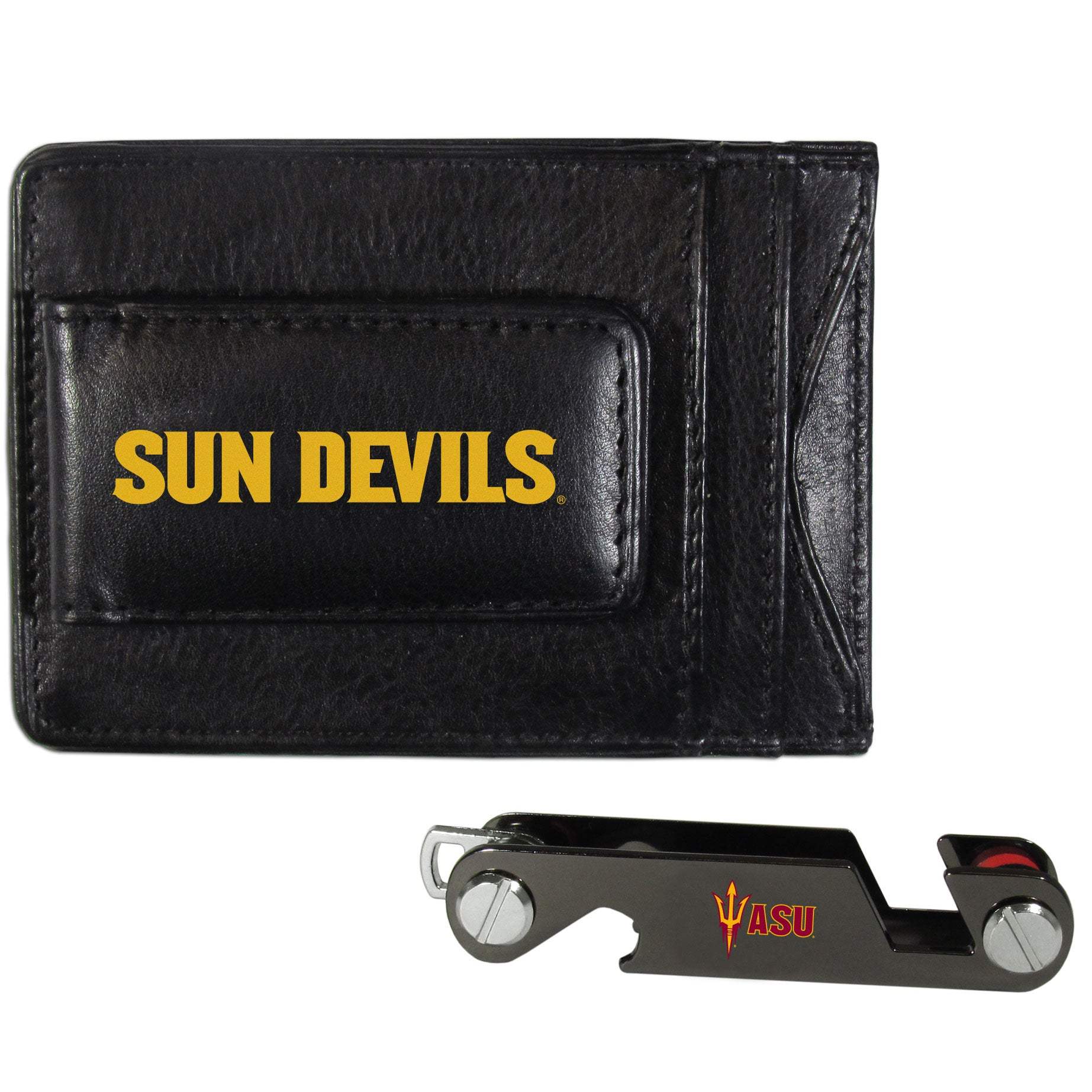 Arizona St. Sun Devils Leather Cash & Cardholder & Key Organizer - Arizona St. Sun Devils - Flyclothing LLC