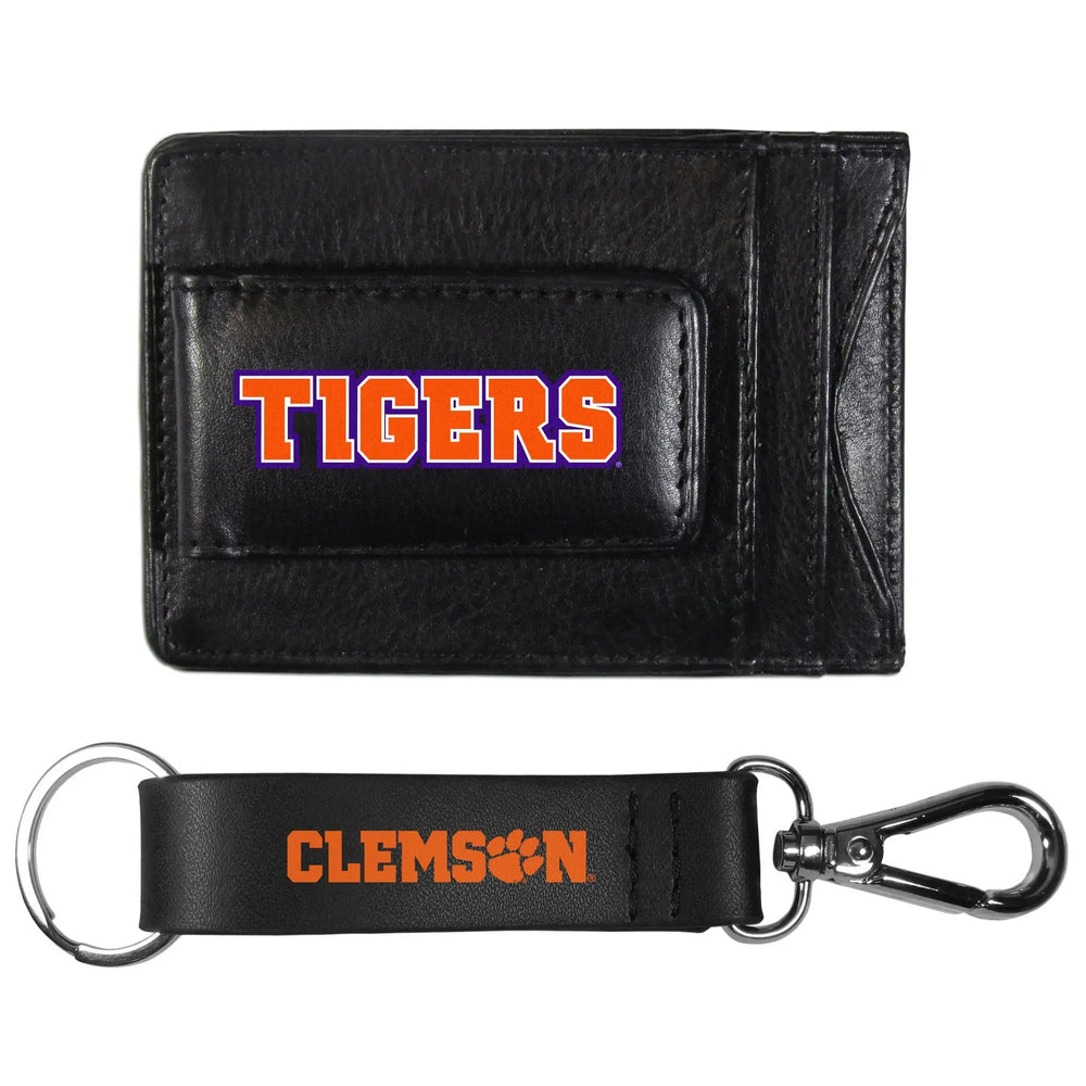 Clemson Tigers Leather Cash & Cardholder & Strap Key Chain - Clemson Tigers
