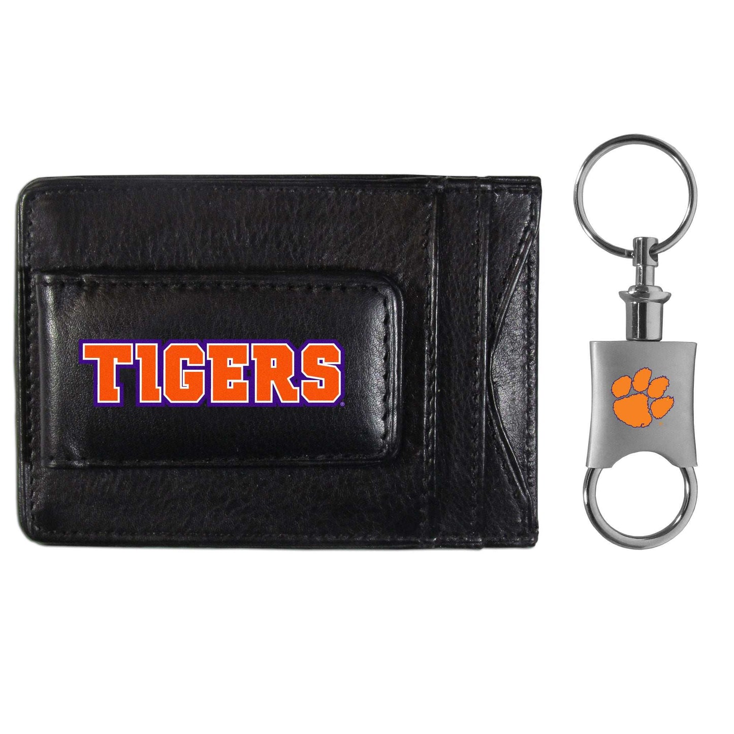 Clemson Tigers Leather Cash & Cardholder & Valet Key Chain - Clemson Tigers - Flyclothing LLC