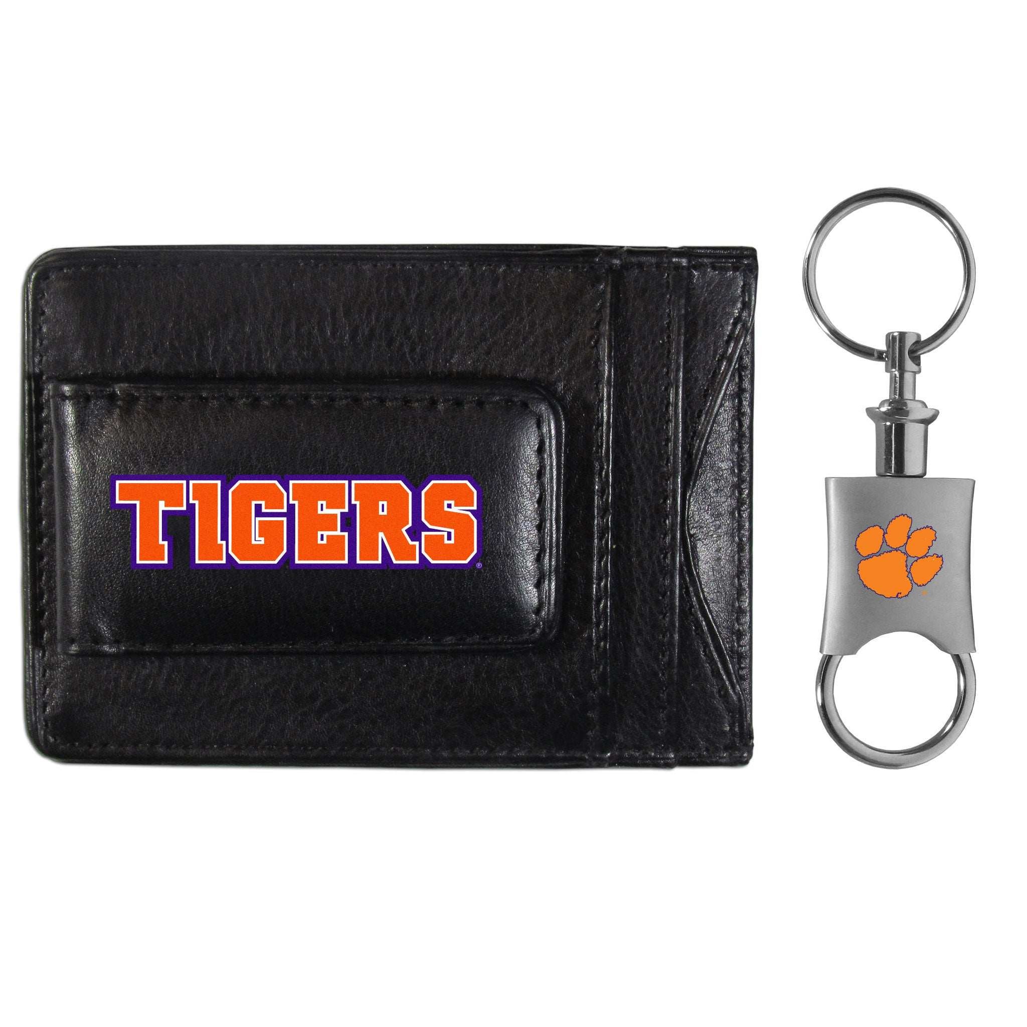 Clemson Tigers Leather Cash & Cardholder & Valet Key Chain - Clemson Tigers - Flyclothing LLC