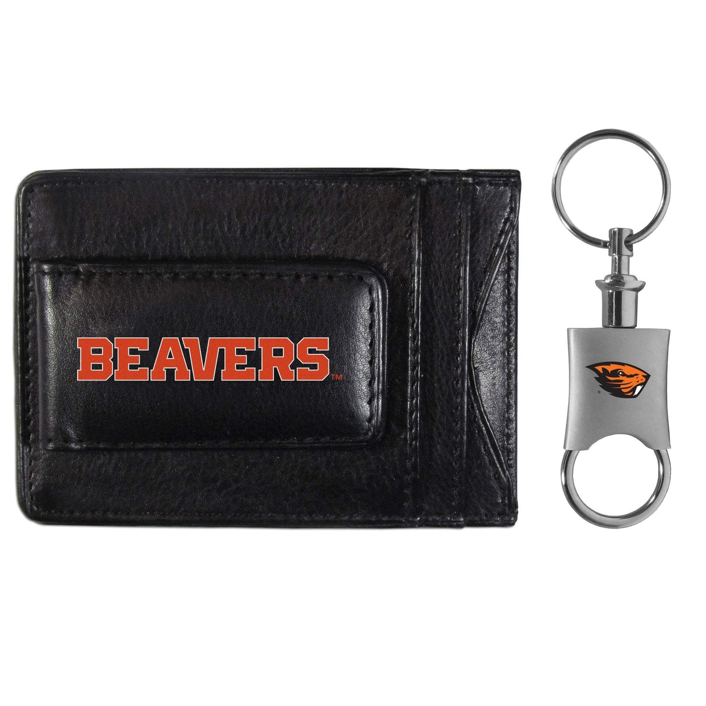 Oregon St. Beavers Leather Cash & Cardholder & Valet Key Chain - Oregon St. Beavers - Flyclothing LLC