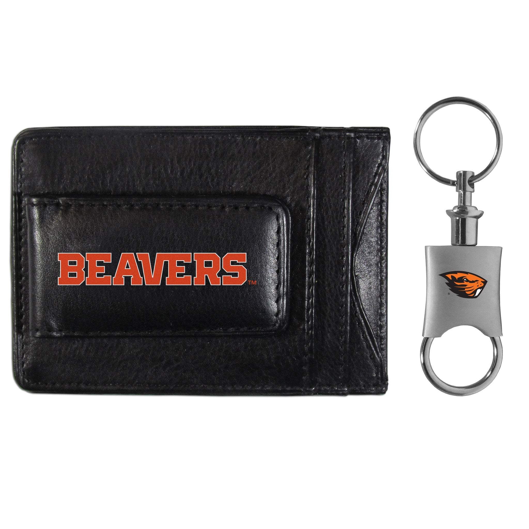 Oregon St. Beavers Leather Cash & Cardholder & Valet Key Chain - Oregon St. Beavers - Flyclothing LLC