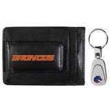 Boise St. Broncos Leather Cash & Cardholder & Steel Key Chain - Boise St. Broncos