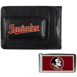 Florida St. Seminoles Leather Cash & Cardholder & Color Money Clip - Florida St. Seminoles