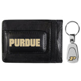 Purdue Boilermakers Leather Cash & Cardholder & Steel Key Chain - Purdue Boilermakers