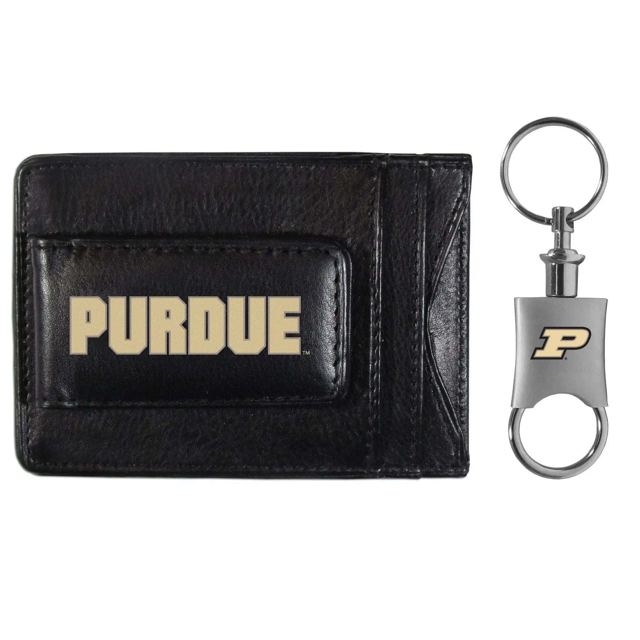 Purdue Boilermakers Leather Cash & Cardholder & Valet Key Chain - Purdue Boilermakers - Flyclothing LLC