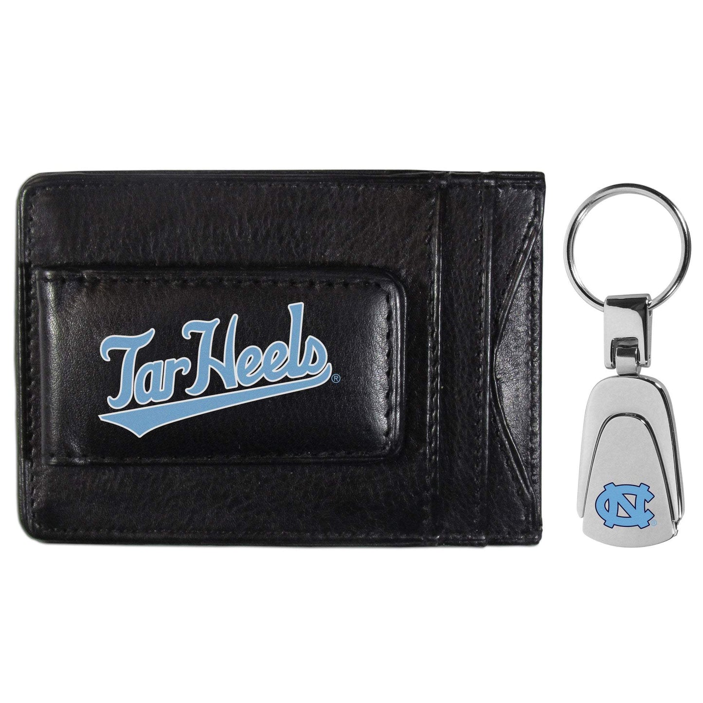 N. Carolina Tar Heels Leather Cash & Cardholder & Steel Key Chain - N. Carolina Tar Heels - Flyclothing LLC