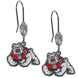 Fresno St. Bulldogs Crystal Dangle Earrings
