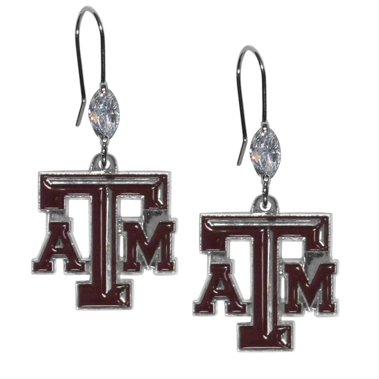 Texas A & M Aggies Crystal Dangle Earrings - Texas A&M - Flyclothing LLC