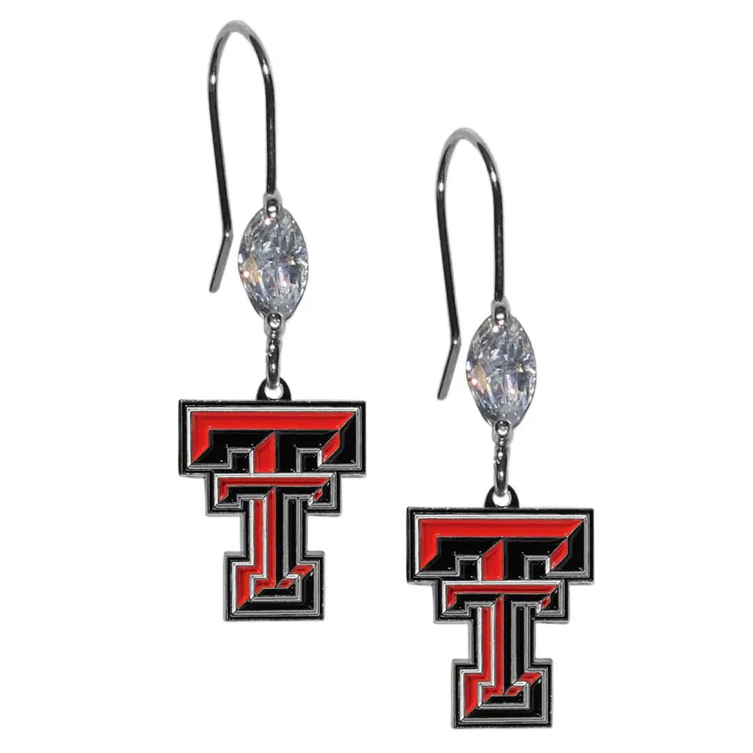 Texas Tech Raiders Crystal Dangle Earrings - Texas Tech Raiders - Flyclothing LLC