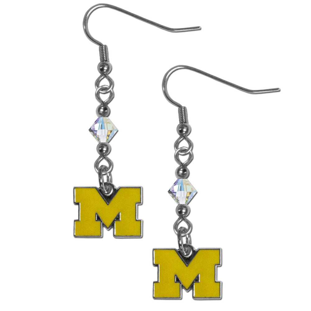 Michigan Wolverines Crystal Dangle Earrings - Michigan Wolverines - Flyclothing LLC