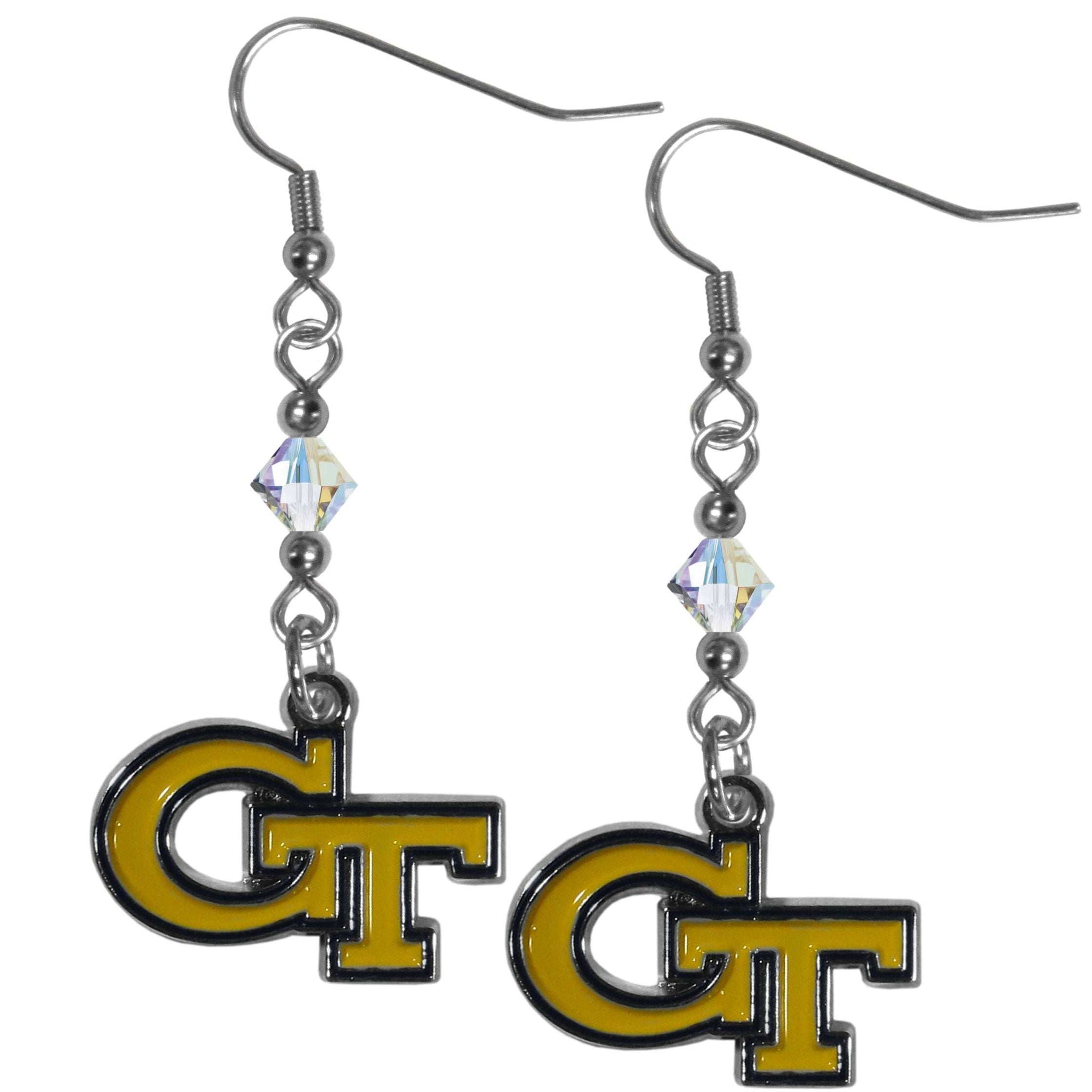 Georgia Tech Yellow Jackets Crystal Dangle Earrings - Georgia Tech Yellow Jackets - Flyclothing LLC