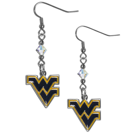 W. Virginia Mountaineers Crystal Dangle Earrings - W. Virginia Mountaineers - Flyclothing LLC