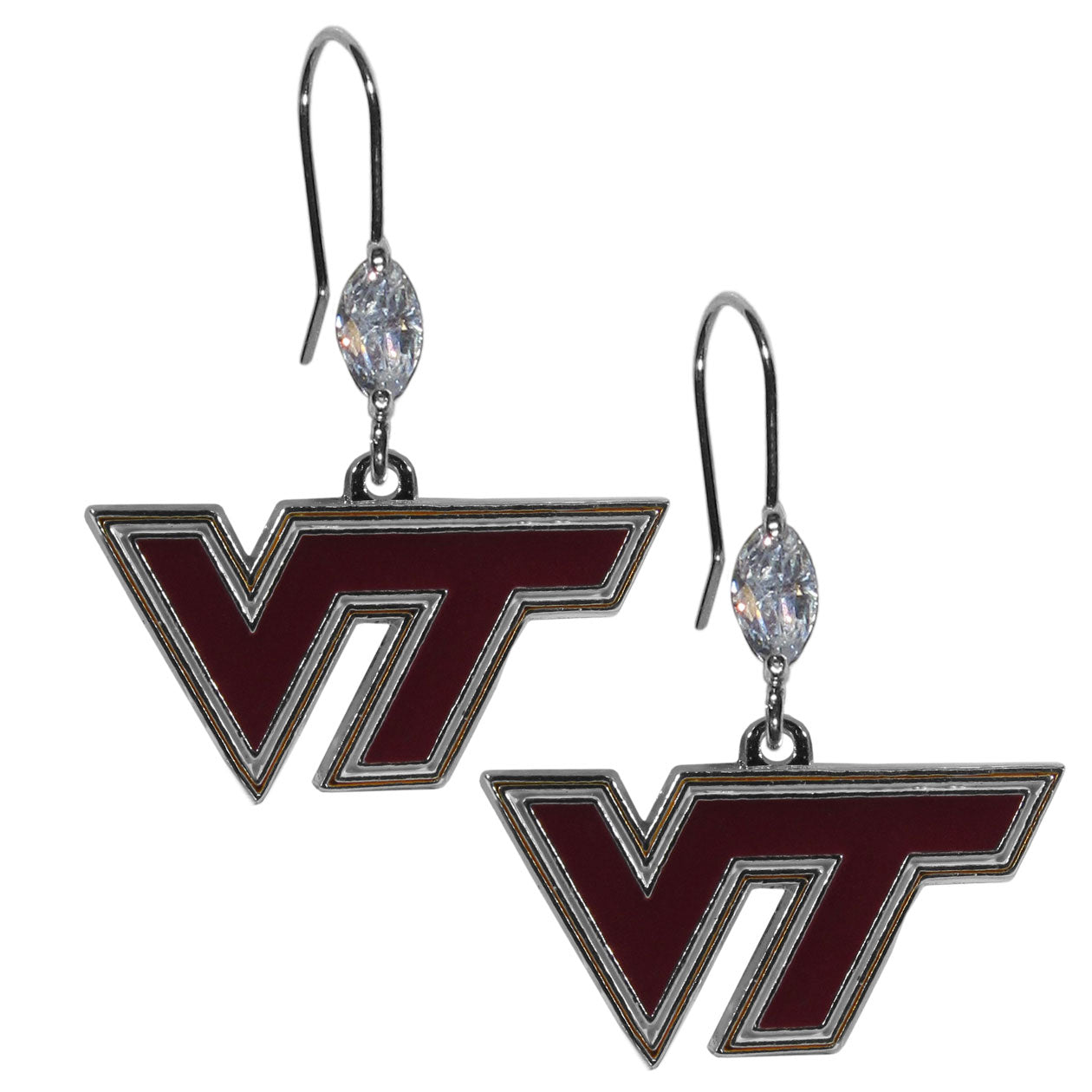 Virginia Tech Hokies Crystal Dangle Earrings