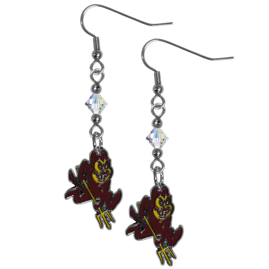Arizona St. Sun Devils Crystal Dangle Earrings - Arizona St. Sun Devils - Flyclothing LLC