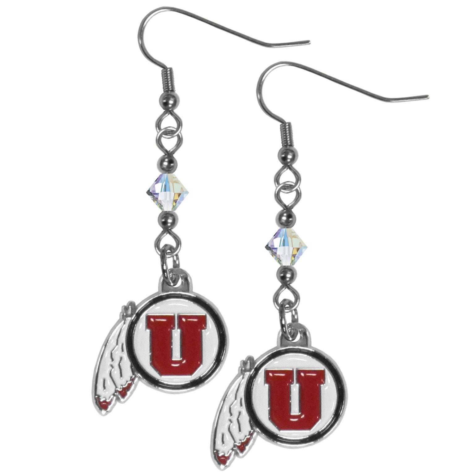 Utah Utes Crystal Dangle Earrings - Utah Utes - Flyclothing LLC