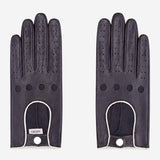 CD4050 (black/white) - Women’s Italian lambskin driving gloves with contrast trim - Leather Gloves Online - Flyclothing LLC