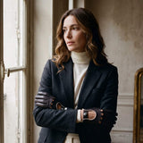CD4050 (black/white) - Women’s Italian lambskin driving gloves with contrast trim - Leather Gloves Online - Flyclothing LLC