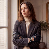 CD4050 (black/white) - Women’s Italian lambskin driving gloves with contrast trim - Leather Gloves Online - Flyclothing LLC