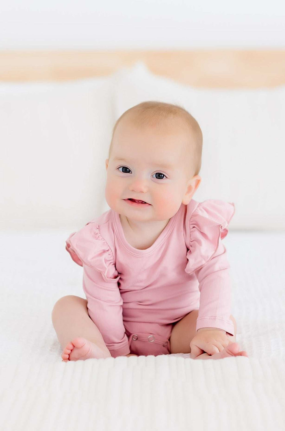 Vintage Pink L/S Flutter Bodysuit - Mila & Rose ® - Flyclothing LLC