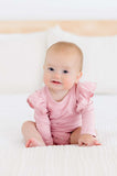 Vintage Pink L/S Flutter Bodysuit - Mila & Rose ® - Flyclothing LLC