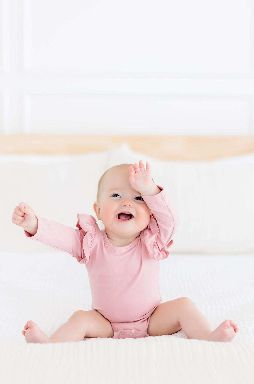 Vintage Pink L/S Flutter Bodysuit - Mila & Rose ® - Flyclothing LLC