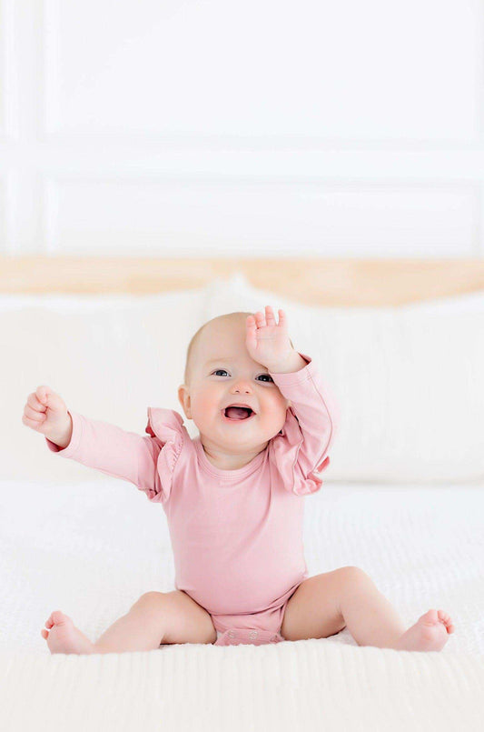 Vintage Pink L/S Flutter Bodysuit - Mila & Rose ® - Flyclothing LLC