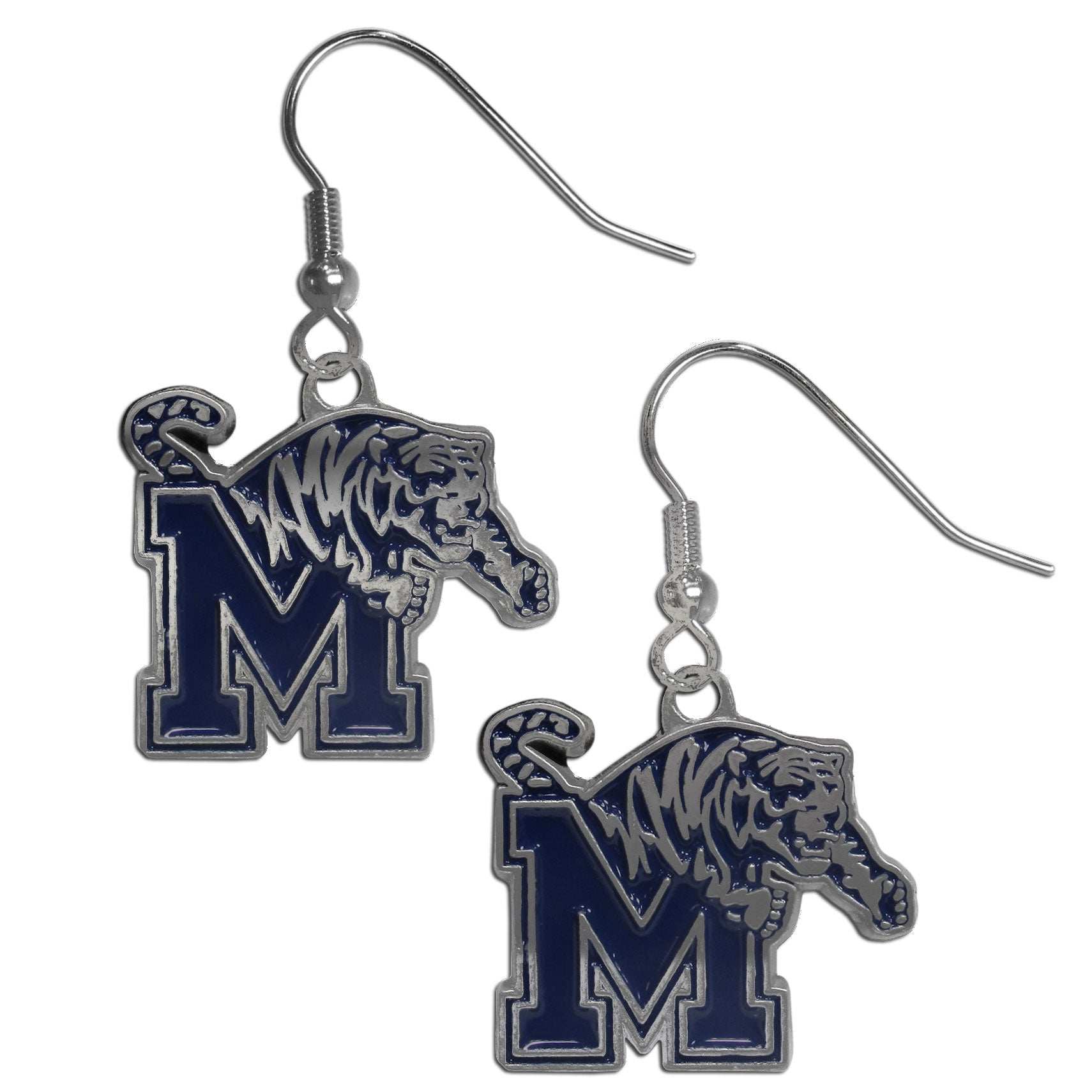 Memphis Tigers Chrome Dangle Earrings - Memphis Tigers - Flyclothing LLC