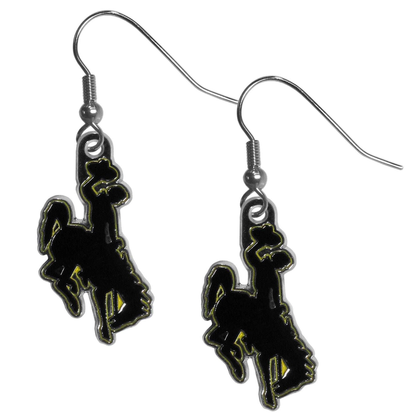Wyoming Cowboy Chrome Dangle Earrings - Wyoming Cowboy - Flyclothing LLC