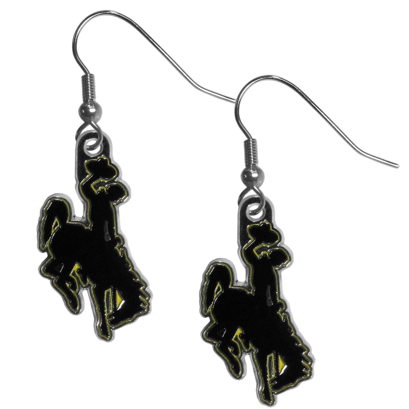 Wyoming Cowboy Chrome Dangle Earrings - Wyoming Cowboy - Flyclothing LLC