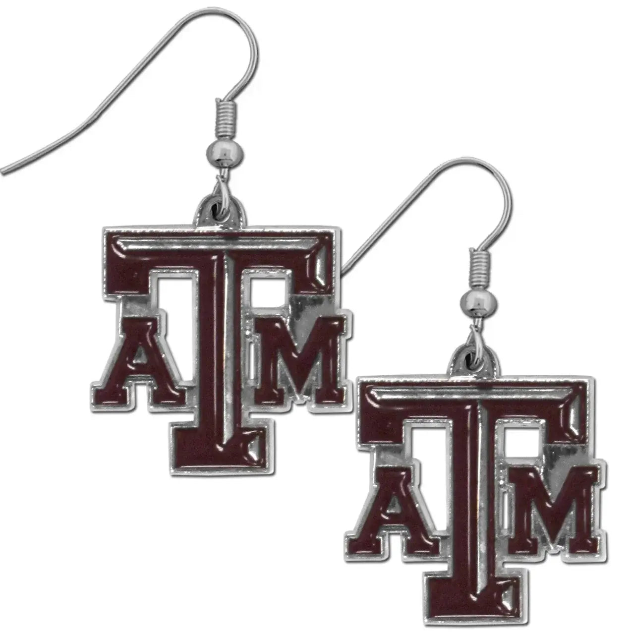 Texas A & M Aggies Chrome Dangle Earrings - Texas A&M - Flyclothing LLC