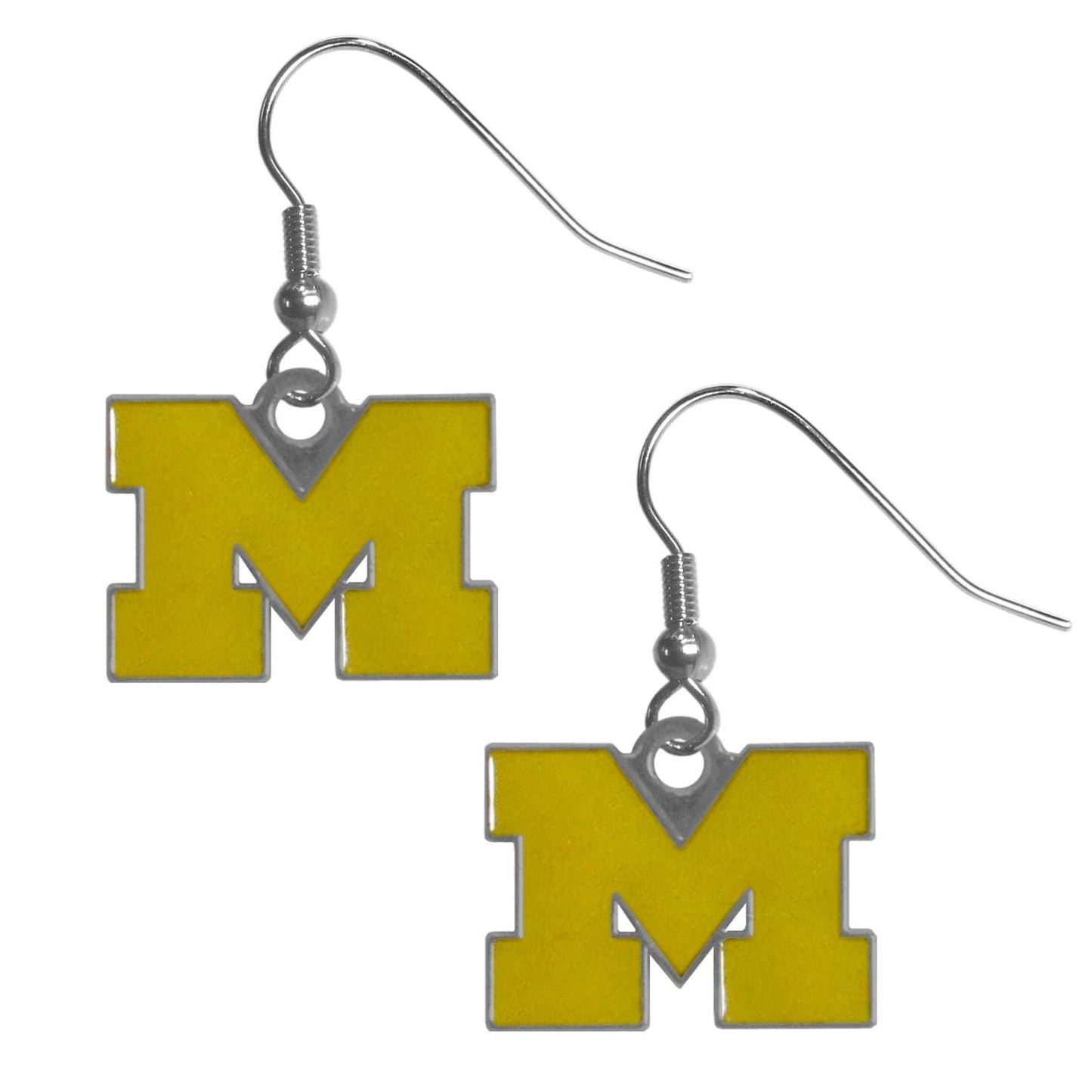 Michigan Wolverines Chrome Dangle Earrings - Michigan Wolverines - Flyclothing LLC