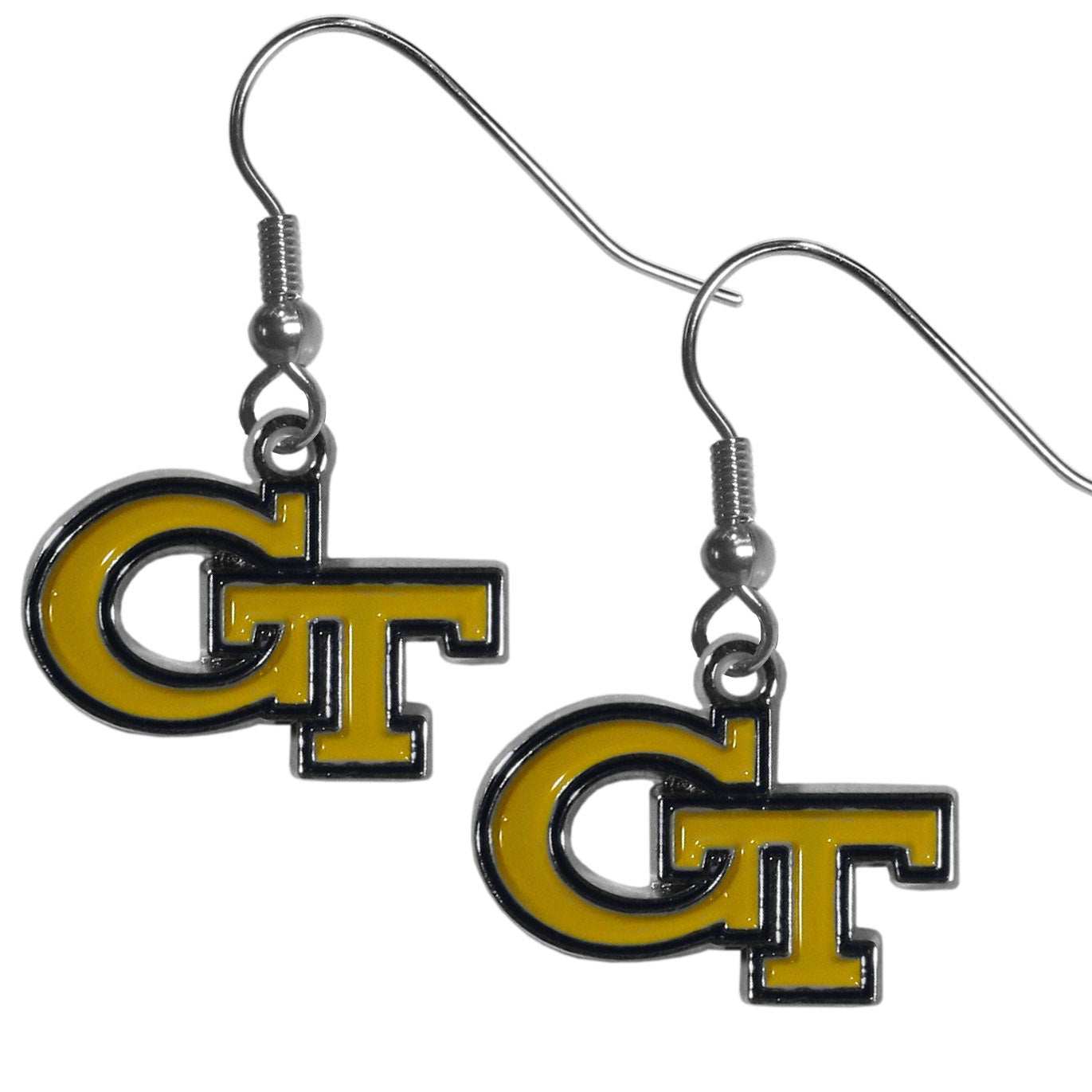 Georgia Tech Yellow Jackets Chrome Dangle Earrings - Georgia Tech Yellow Jackets - Flyclothing LLC