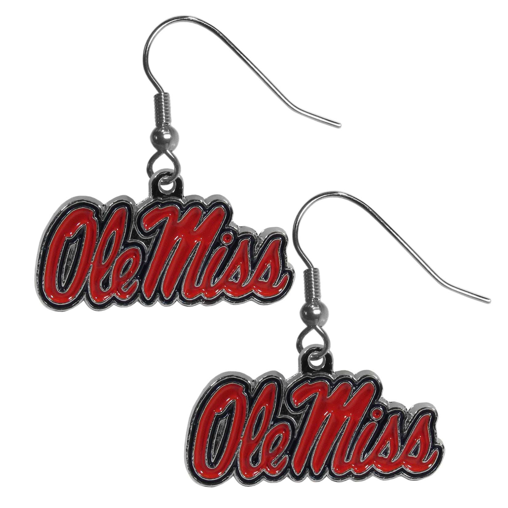 Mississippi Rebels Chrome Dangle Earrings - Mississippi Rebels - Flyclothing LLC