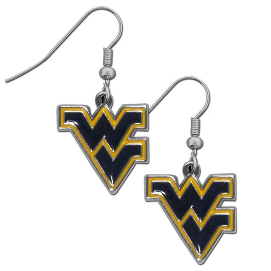 W. Virginia Mountaineers Chrome Dangle Earrings - W. Virginia Mountaineers - Flyclothing LLC