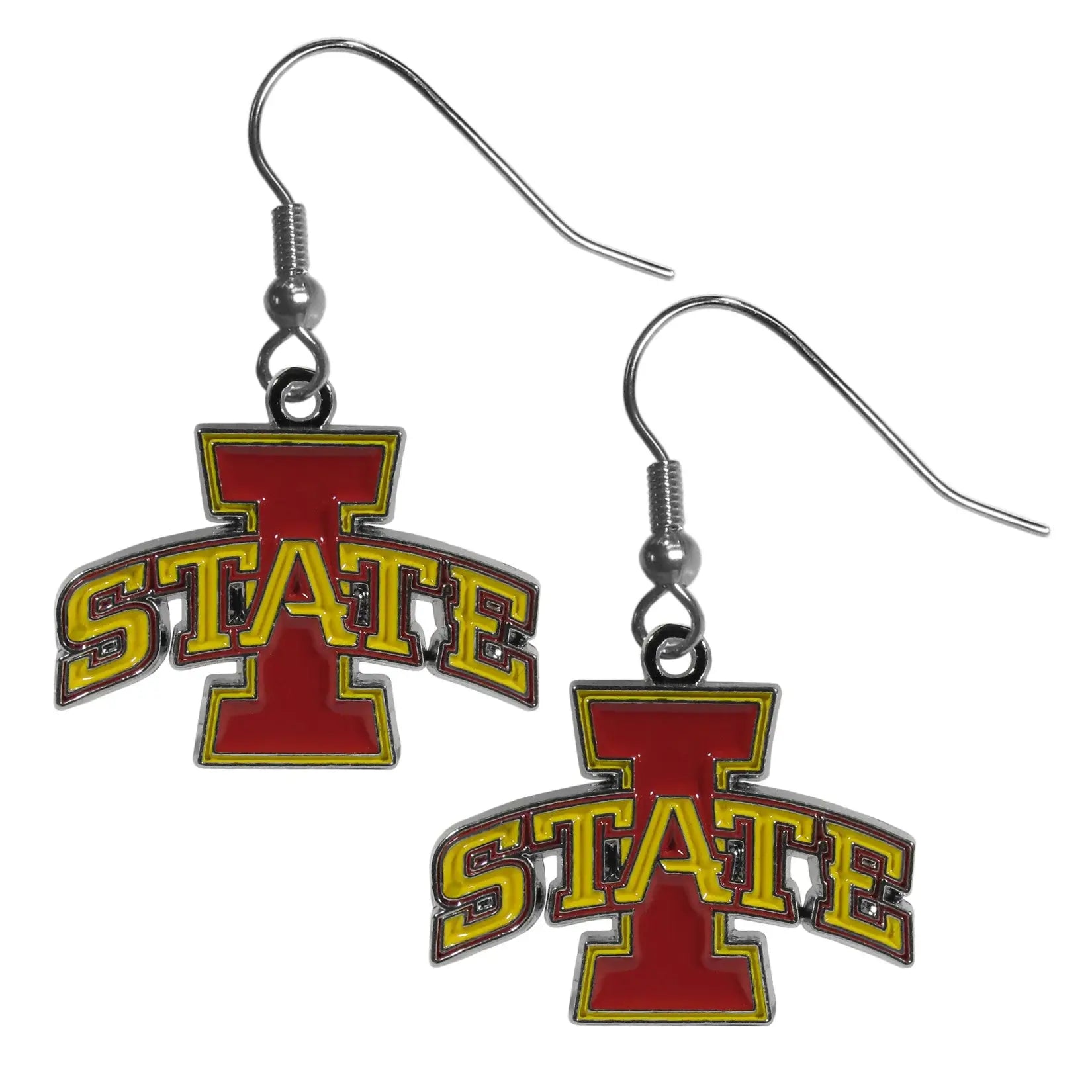 Iowa St. Cyclones Chrome Dangle Earrings - Iowa St. Cyclones - Flyclothing LLC