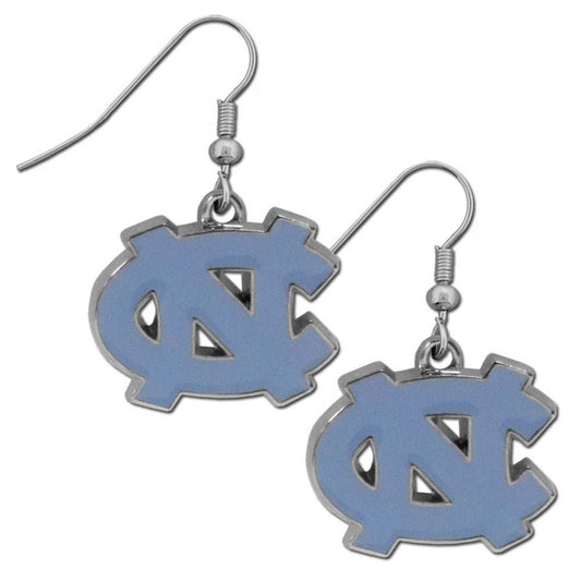 N. Carolina Tar Heels Chrome Dangle Earrings - N. Carolina Tar Heels - Flyclothing LLC