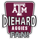 Texas A & M Aggies Die-Hard Fan Auto Decal - Texas A & M Aggies