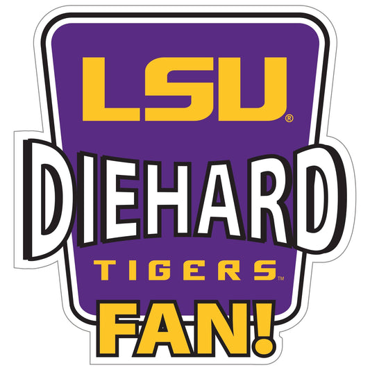 LSU Tigers Die-Hard Fan Auto Decal - LSU Tigers