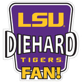 LSU Tigers Die-Hard Fan Auto Decal - LSU Tigers