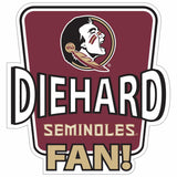Florida St. Seminoles Die-Hard Fan Auto Decal - Florida St. Seminoles