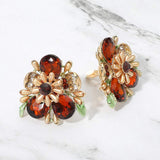Bold Floral Evening Clip On Earrings - Madeline Love - Flyclothing LLC